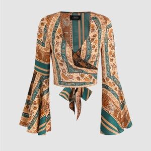 Bohemian Tie-Front Top in Multicolor